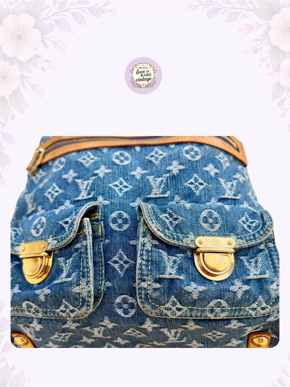 Louis Vuitton Denim Shoulder Bag • FL1065 • COA • Vintage 2005 - Picture 8 of 15